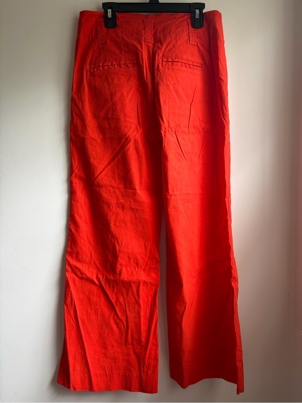 Anthropologie Maeve The Noami Linen Wide-Leg Flare Orange Pants Sz 6 Boho Chic - Picture 5 of 10
